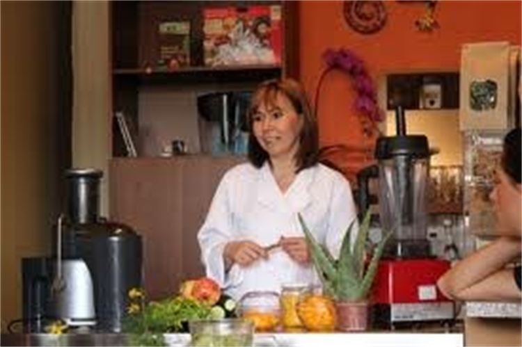 Indigo Age Cafe Classes - Lovena teaching vegan classes Vancouver